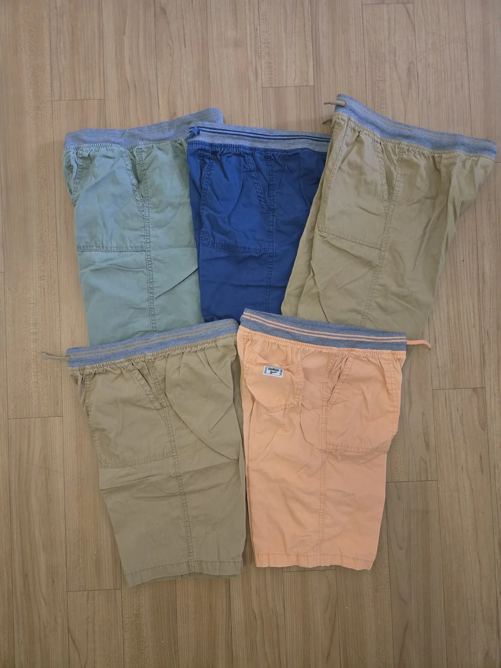 Bundle OshKosh Boys Shorts Lot Size 12/12A 5 Pairs Pull-On Elastic Waist